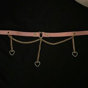 Pink heart choker